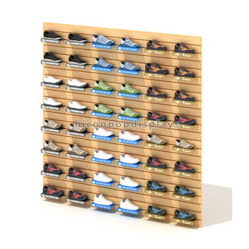 Fabrik Preis Schuhe Einzelhandel Store Custom Holz Wand montiert Schuh kommerzielle Latten Wand Display